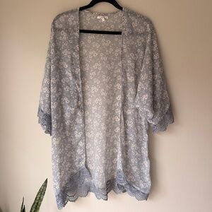 Maurices Blue Floral Kimono